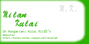 milan kulai business card